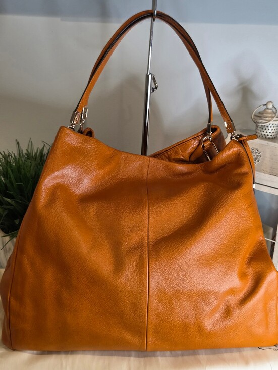 Coach Handbags - Coach Madison Buffalo Leather Phoebe Bag Terracotta Extra Large